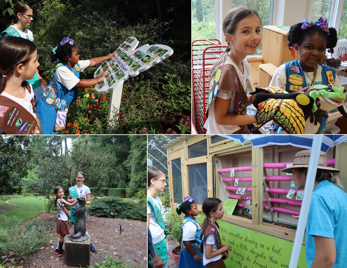 Girl Scouts visit Norfolk Botanical Garden - Photo Collage