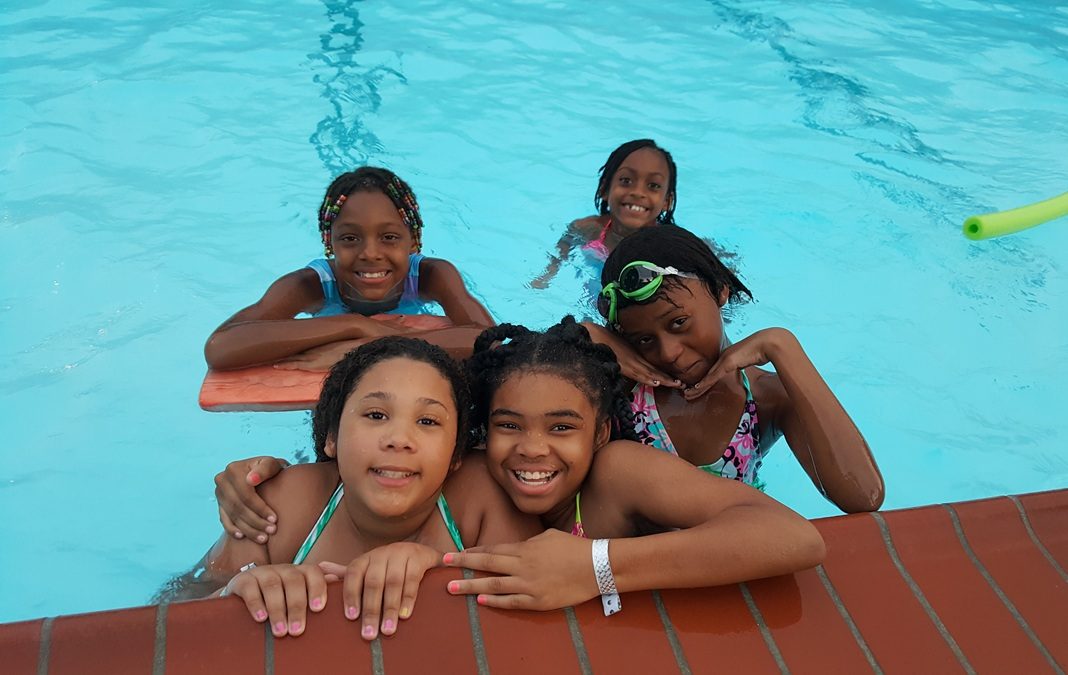 Girl Scouts enjoying some time in the pool at Camp Darden