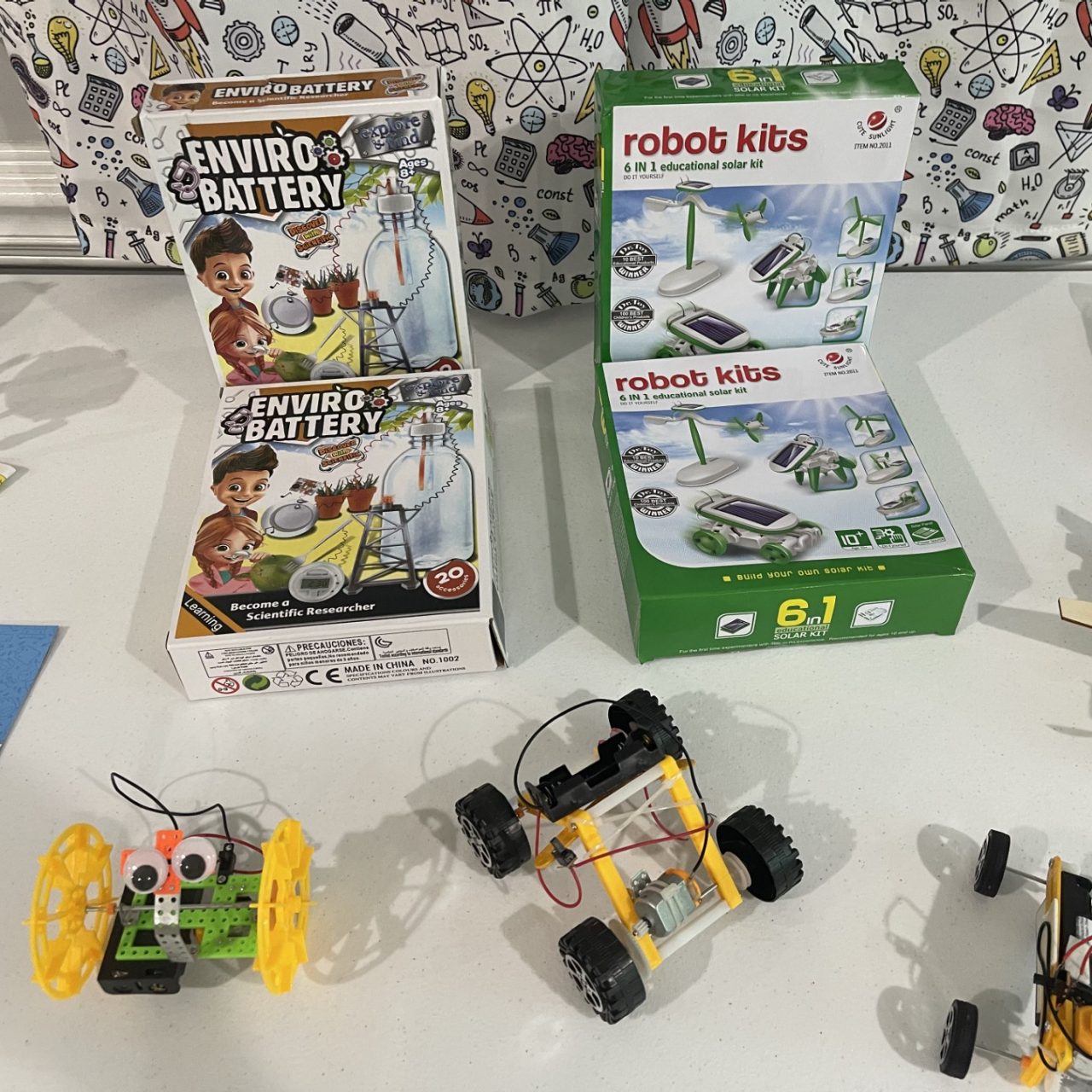 activity kits for badges in astronomy, robotics, mechanical engineering, and automotive engineering