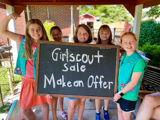 Girl Scouts holding a yard sale to raise funds
