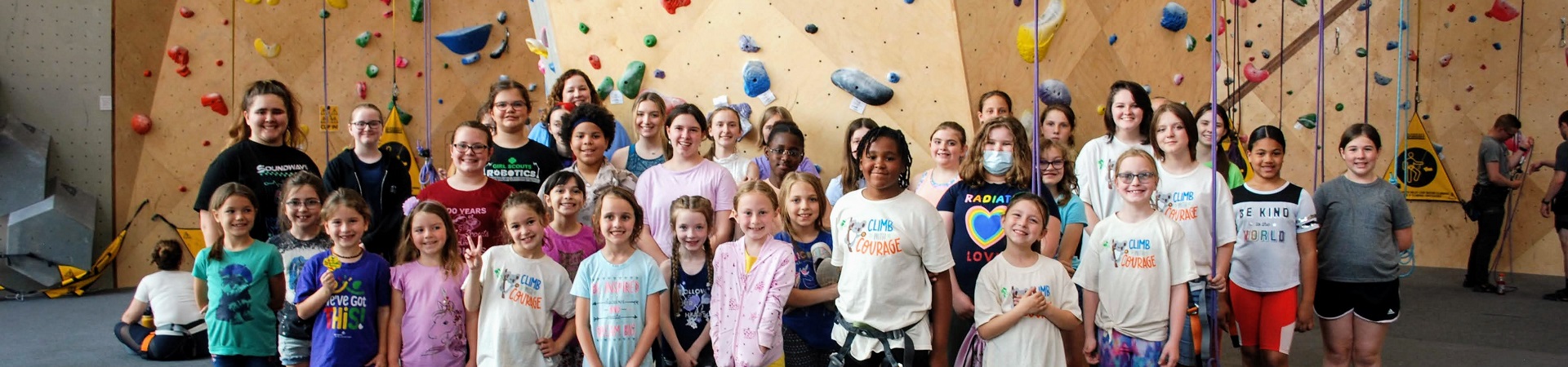  Girl Scouts at Latitude Climbing + Fitness 