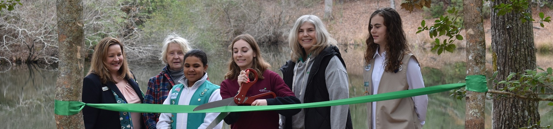  Ribbon cutting ceremony at Camp Skimino on Girl Scouts Birthday, March 12, 2023 