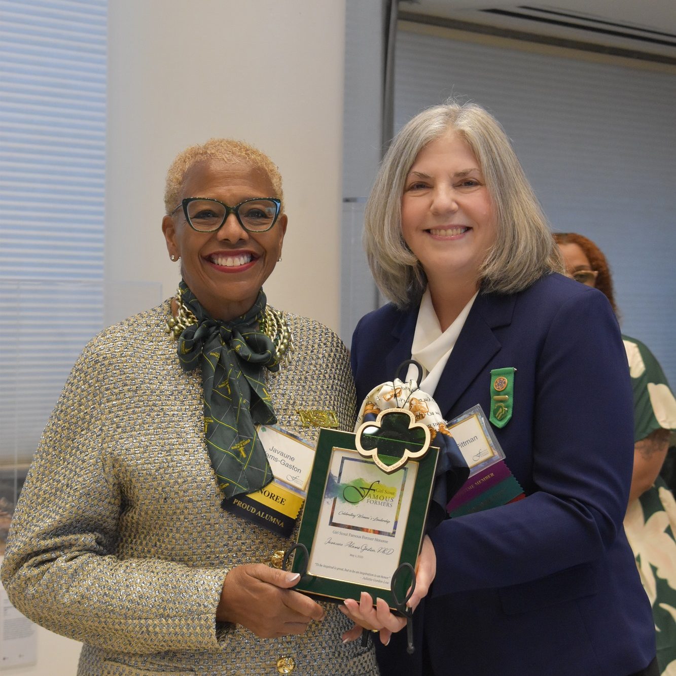 Javaune Adams-Gaston, Ph.D., President of Norfolk State University, with GSCCC Board Chair Carolyn Pittman