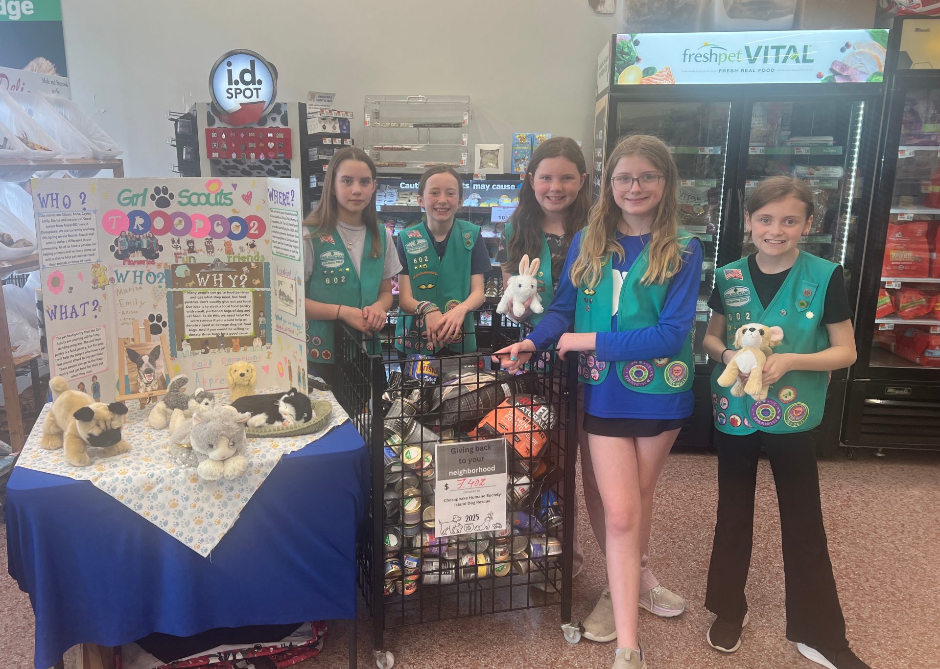Girl Scout Juniors of Troop 602 Allison, Anna, Caylee, Emily, and Marisa