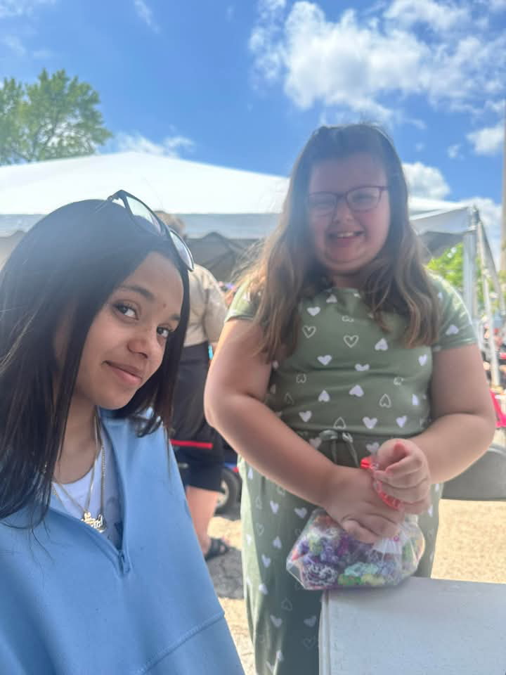Girl Scout Junior Chloe shared her bracelets with Mooseheart Child City & School