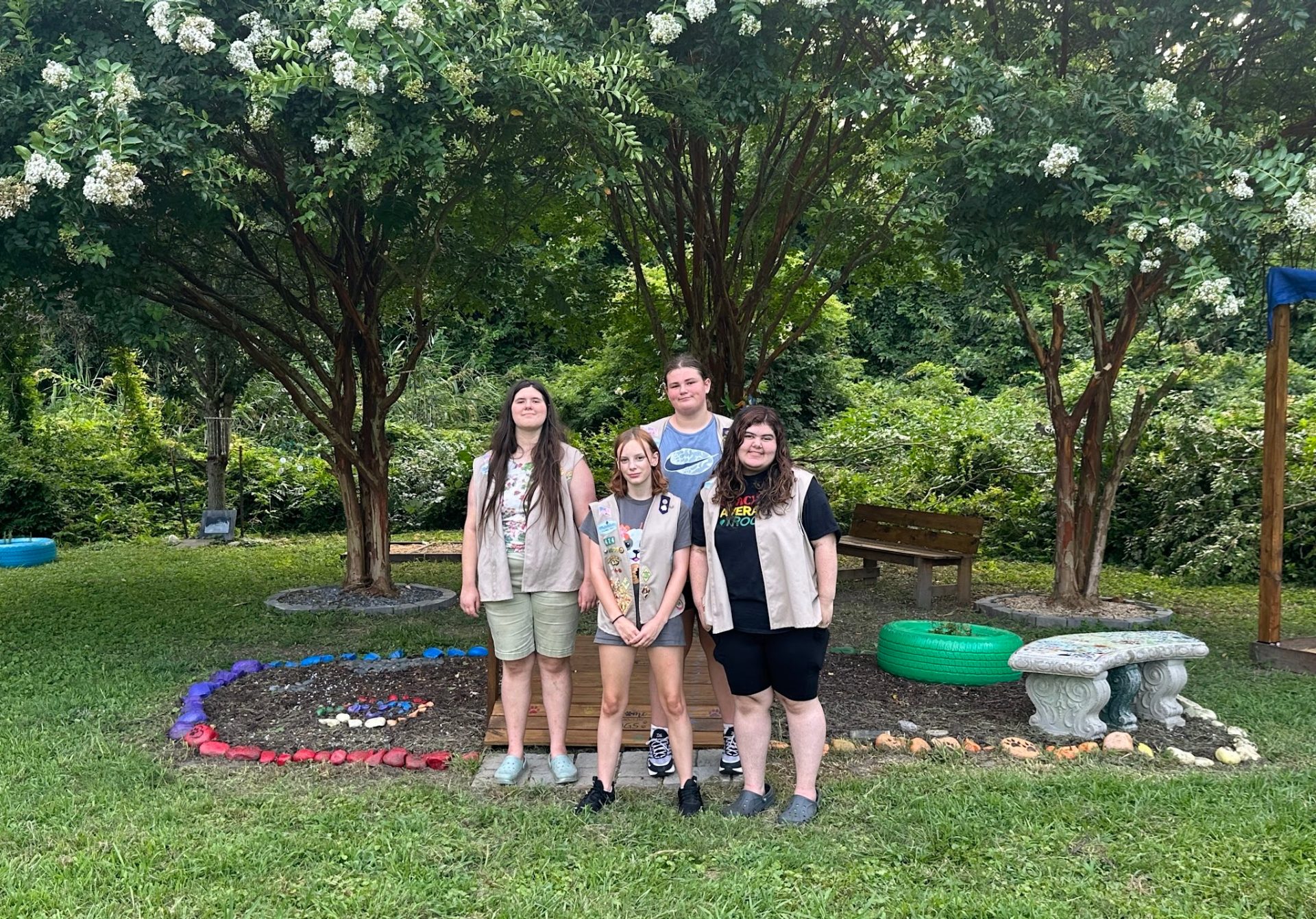 Troop 424 stand in their Paws and Zen Sensory Space at Virginia Beach Animal Care and Adoption Center