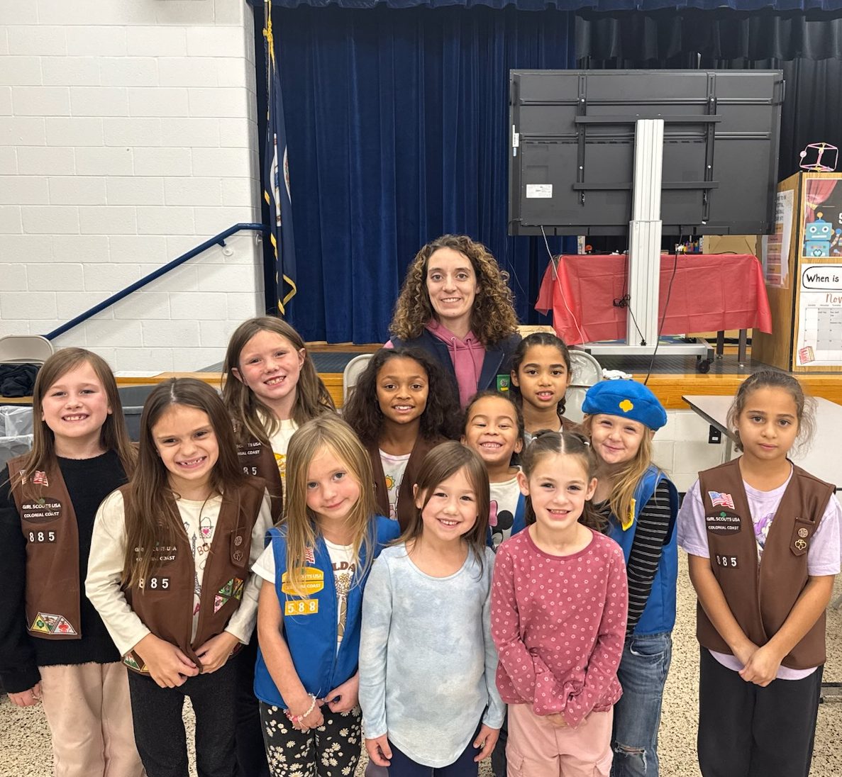 Tori Lincoln with her Girl Scouts