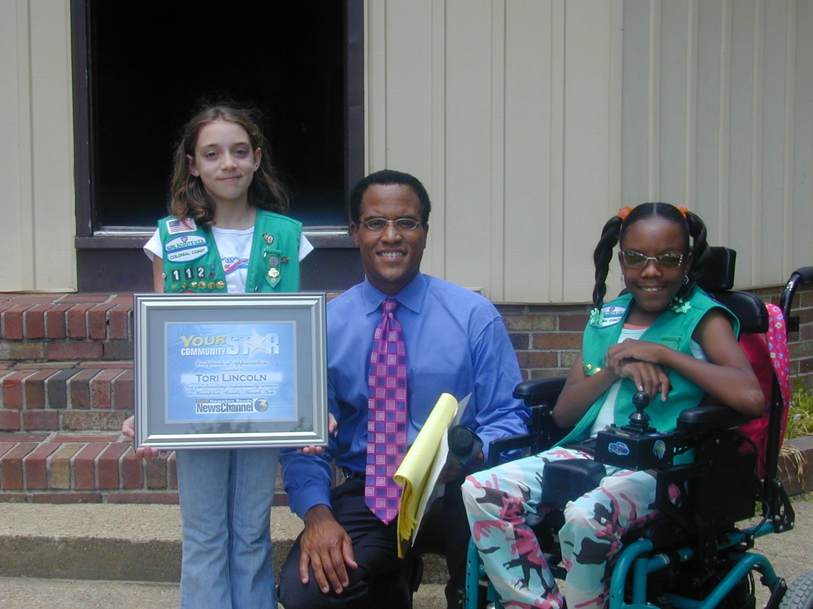 Tori Lincoln was presented with a local recognition for her work towards earning the Girl Scout Bronze Award