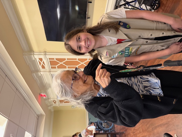 Girl Scouts from Troop 1201 built relationships with the residents at Brookdale Chambrel Williamsburg