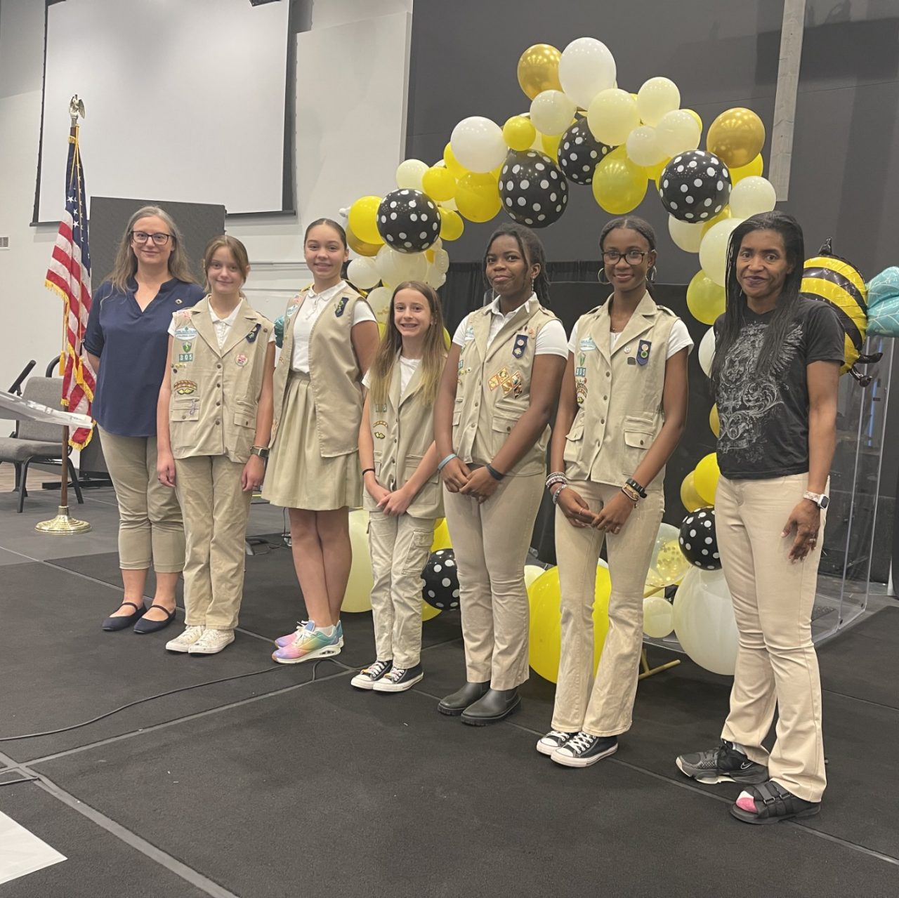 Cameron poses with Troop 305 at the 2025 Volunteer Kickoff