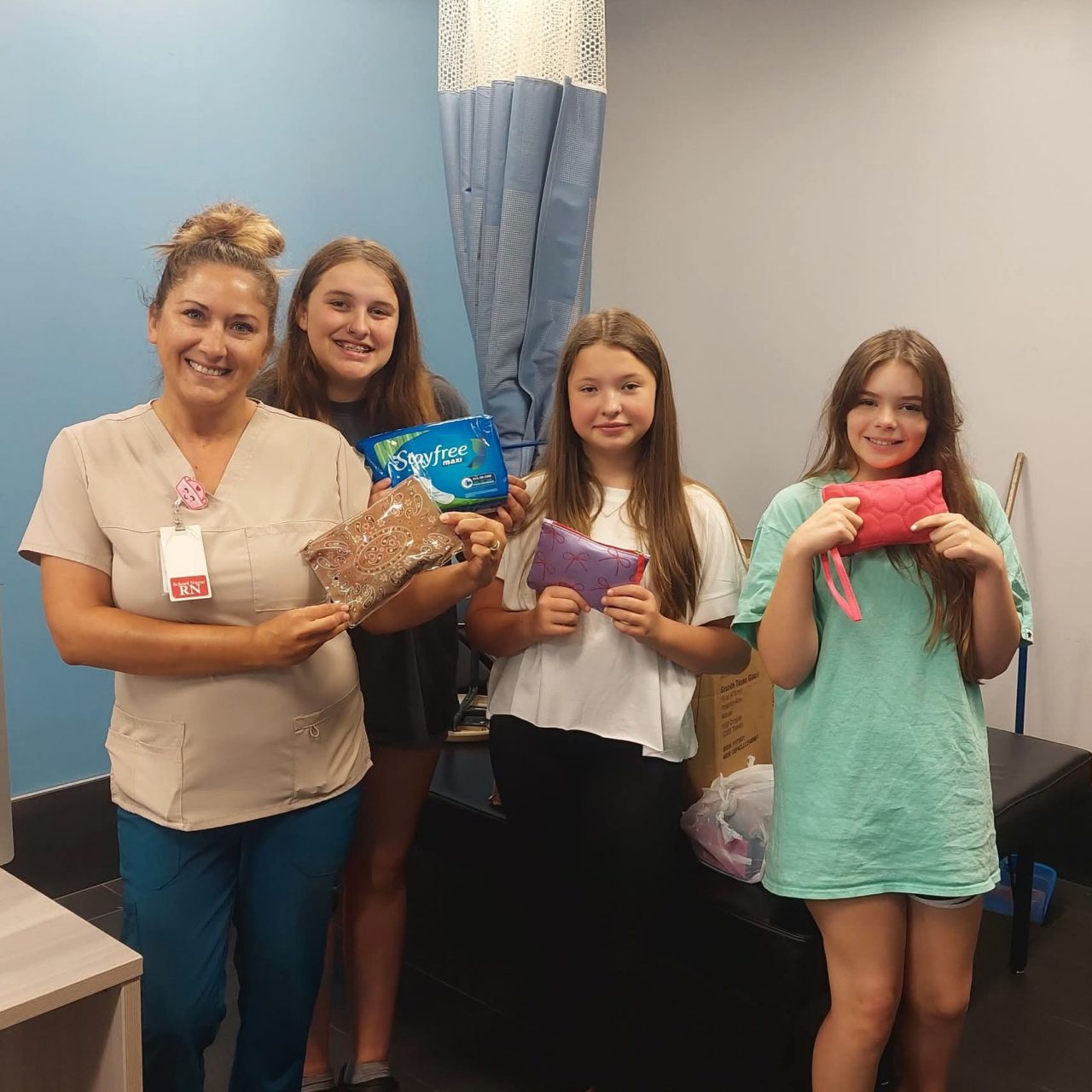 Girl Scouts created more than 75 period and hygiene packs to be distributed to students in need at local schools.