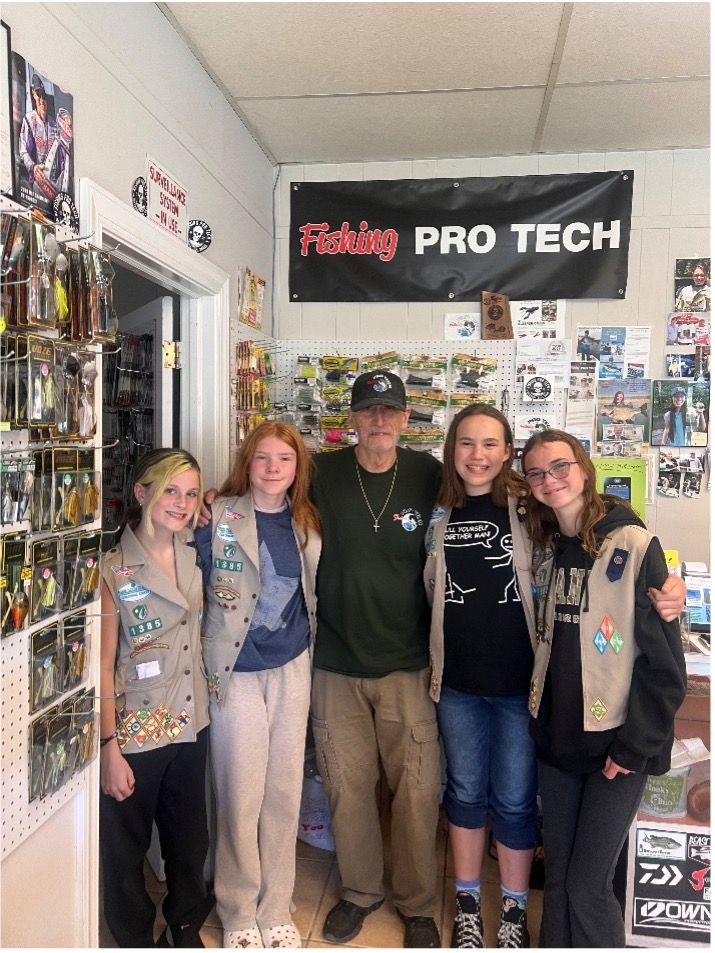 Girl Scout Cadettes partnered with local merchants to help spread awareness