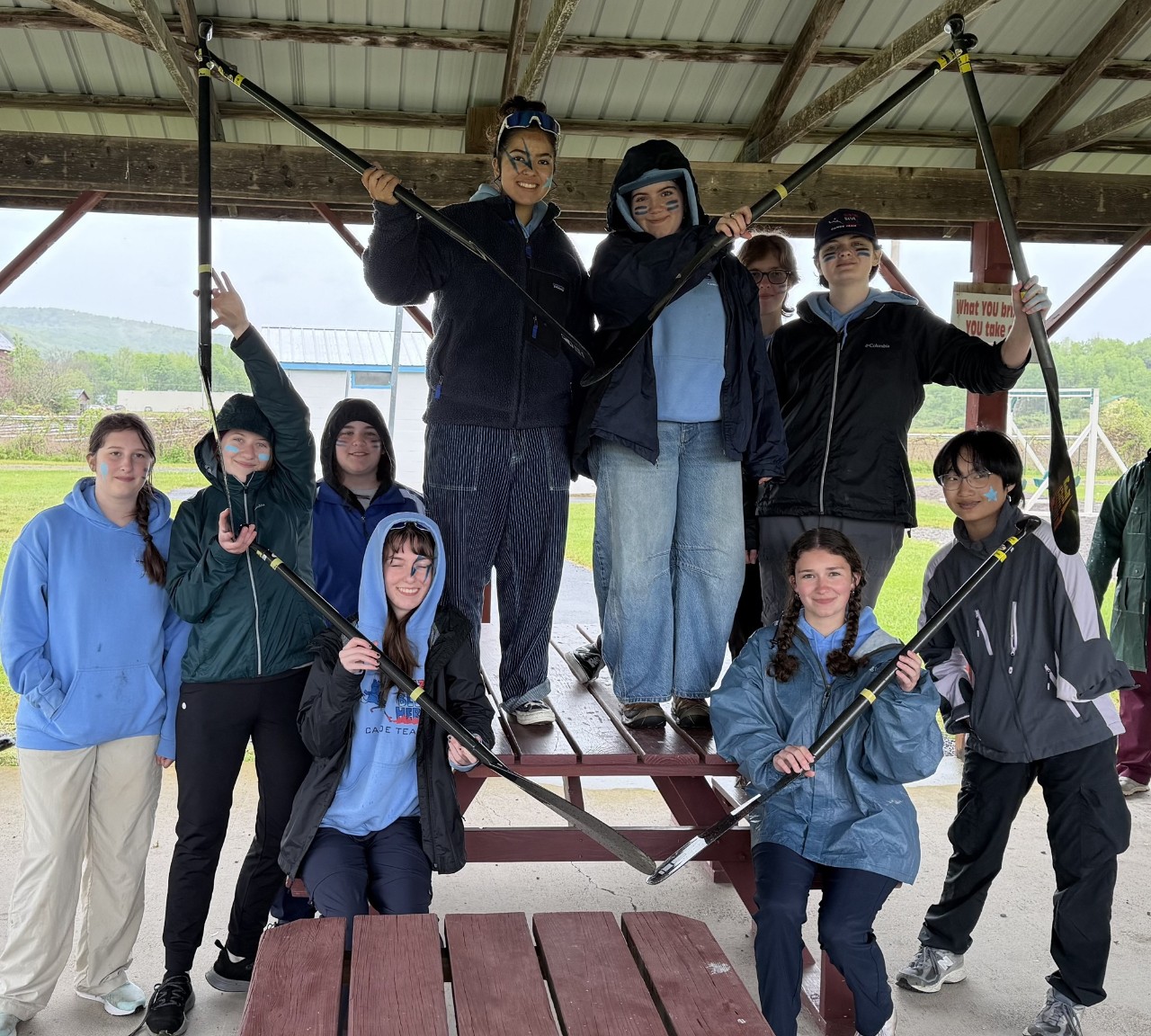 Members of the Blazing Blue Herons Canoe Team at the General Clinton Canoe Regatta