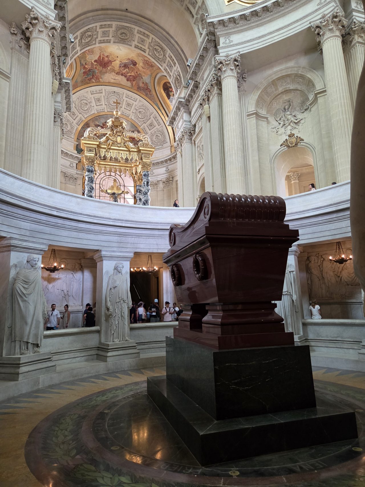 Tomb of Napoleon in the open crypt beneath the Dôme des Invalides