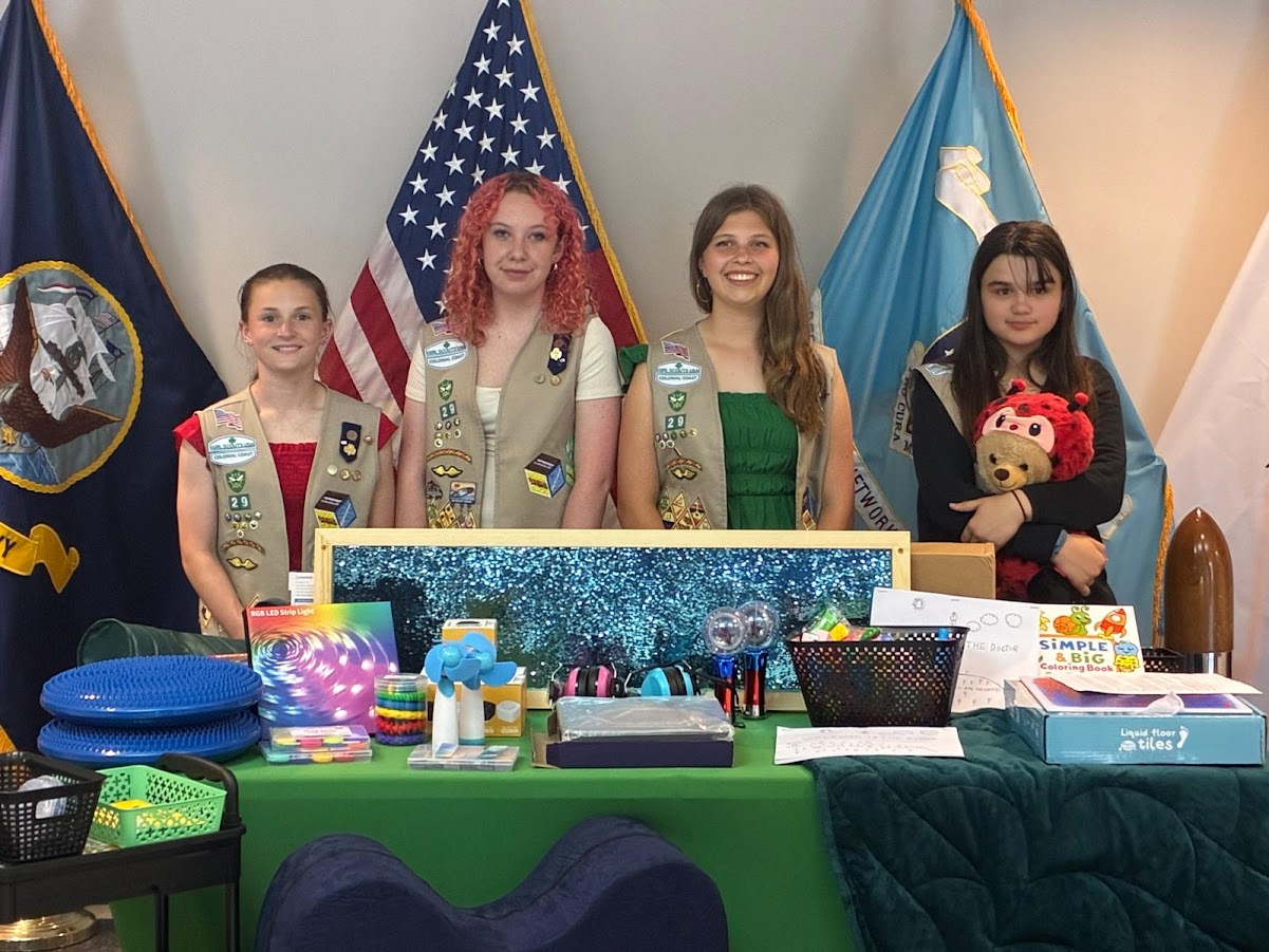 Troop 29, Left to Right: Lauren E., Laila H., Lily M., and Olivia G.