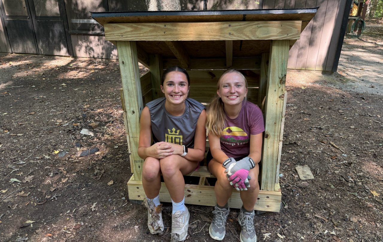 Girl Scout Cadettes Ella D. and Sarah S. of Troop 1422 in Williamsburg