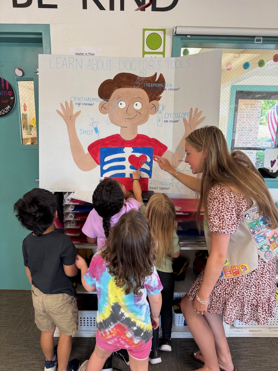 Girl Scout Ambassador Madison delivered interactive presentations to 90 children at two area preschools