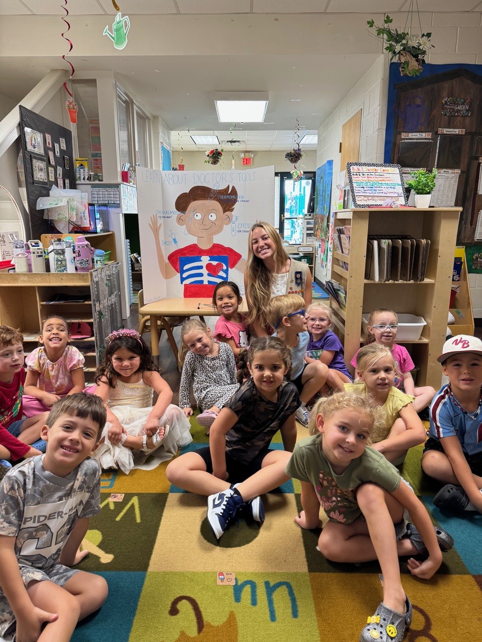 Girl Scout Ambassador Madison delivered interactive presentations to 90 children at two area preschools