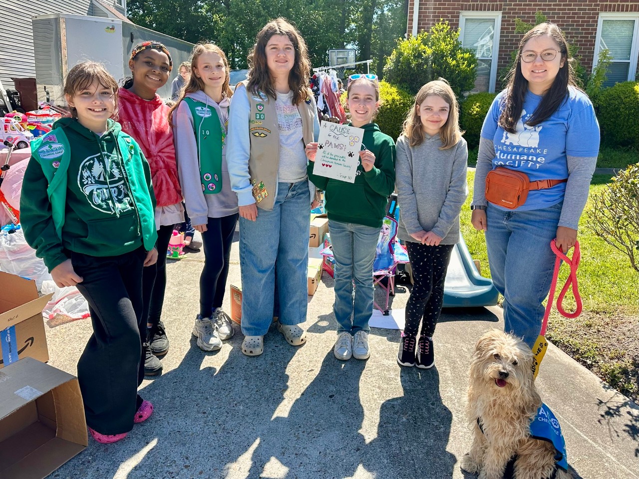 Troop 30 at their yard sale and adoption event