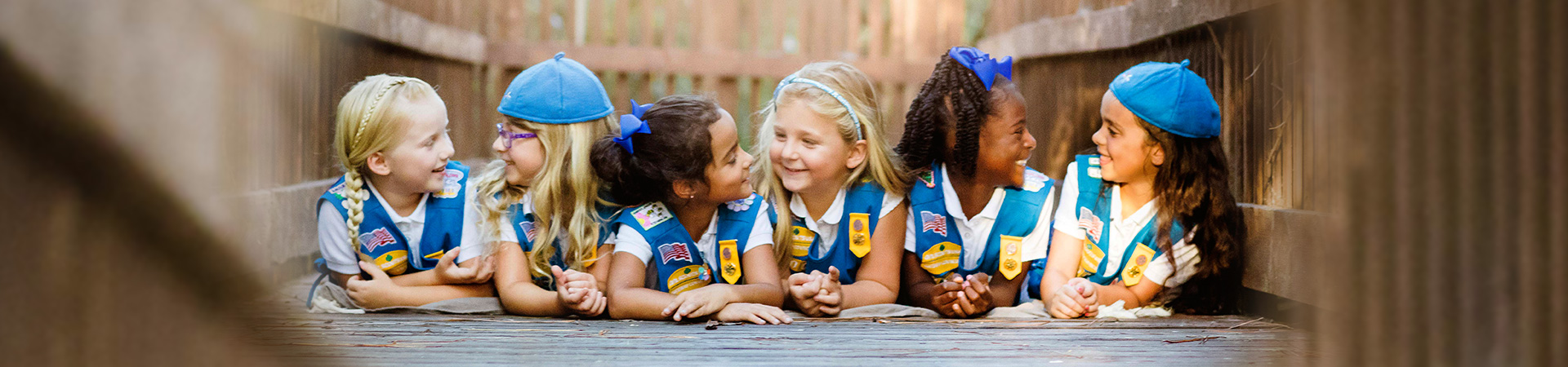  a group of Girl Scout Daisies in uniform 