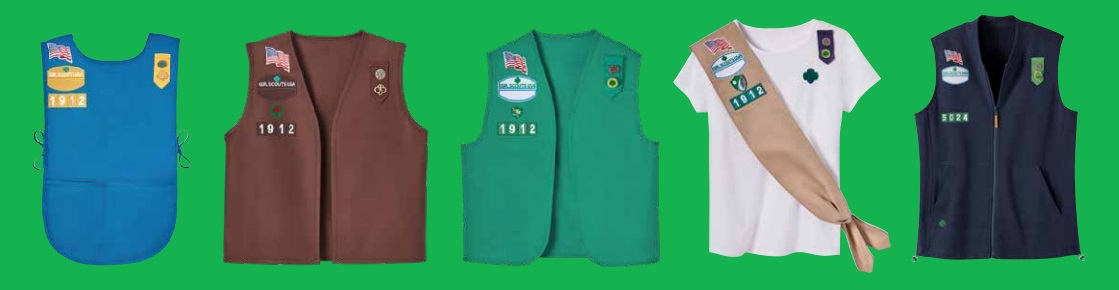 Girl Scout Uniforms: Tunic, Vest, Sash