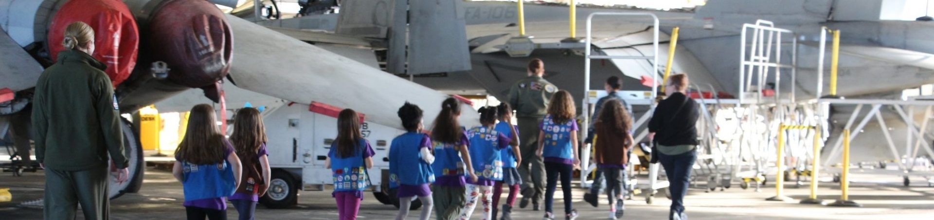  Girl Scouts on a tour of Naval Air Station Oceana 