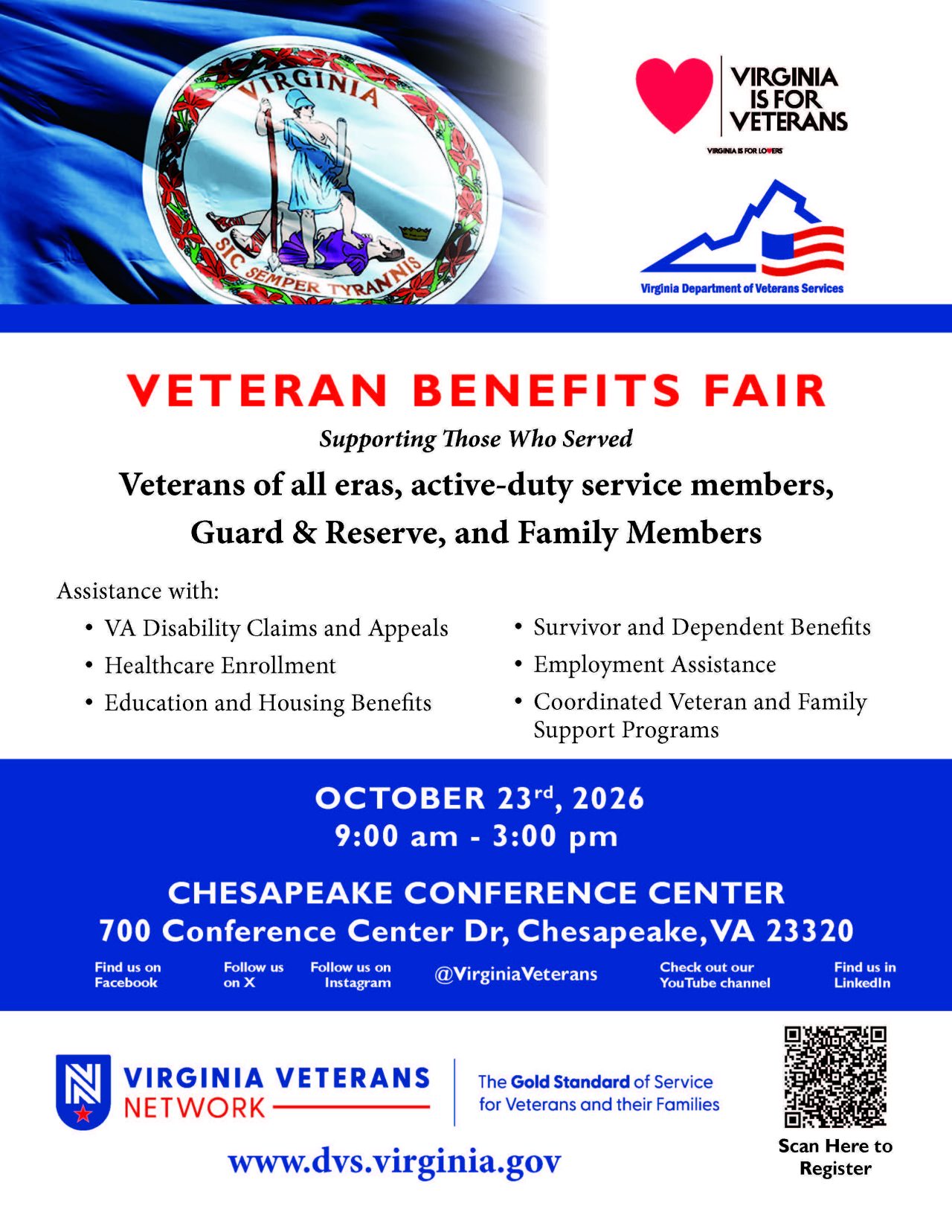 Veterans Benefits Fair - Chesapeake - Oct. 23