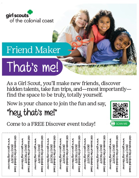 "Friend Maker: That's me!" Flyer with tear-off tabs