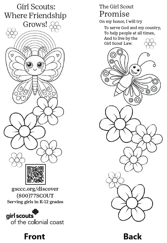 Girl Scout Promise Bookmark to Color