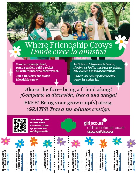 Full color flyer in English and Spanish with tear-off tabs