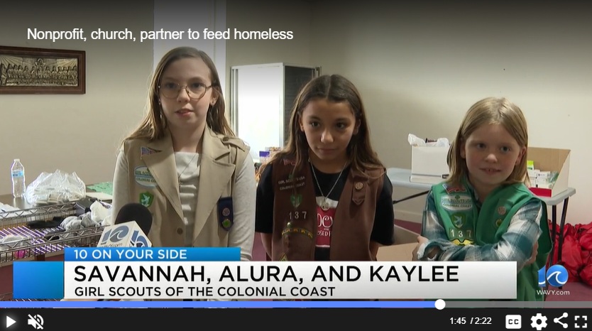 Local Girl Scouts helped to feed the homeless on Thanksgiving weekend