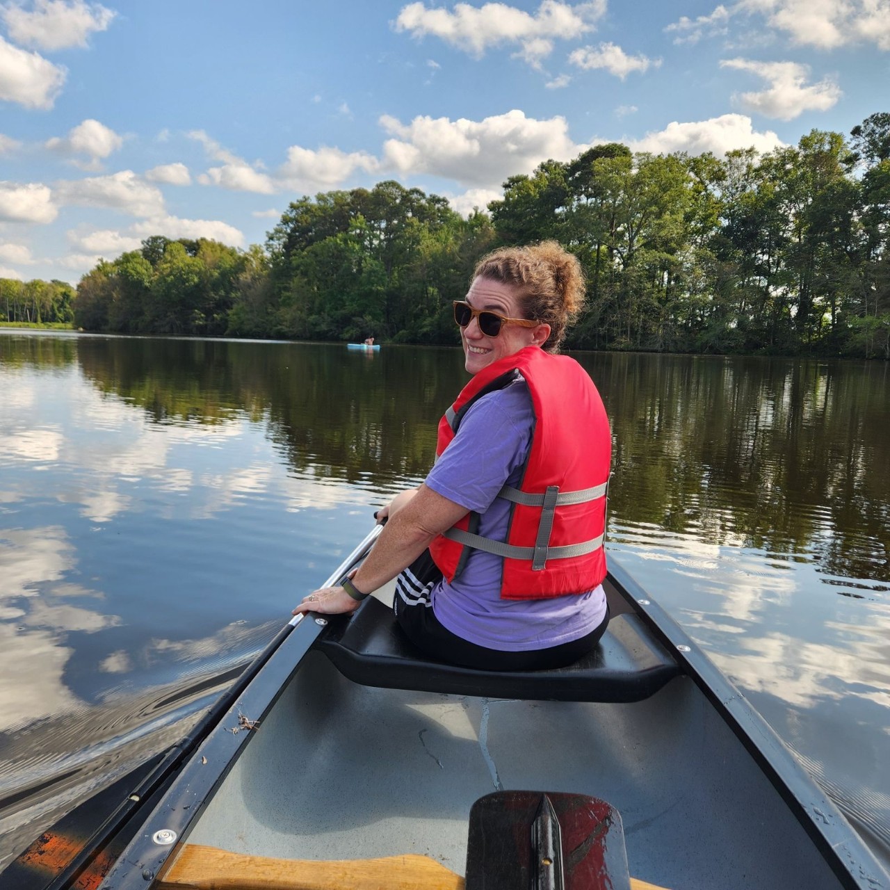 canoeing on the lake at Camp Darden